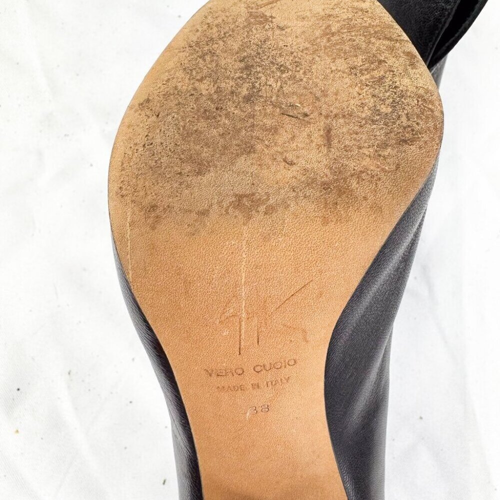 vero cuoio giuseppe zanotti design BOOTS WITH ZIP UP BACK SIZE 38 - Picture 5 of 7